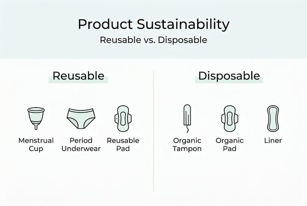 Infographic comparing reusable and disposable period products