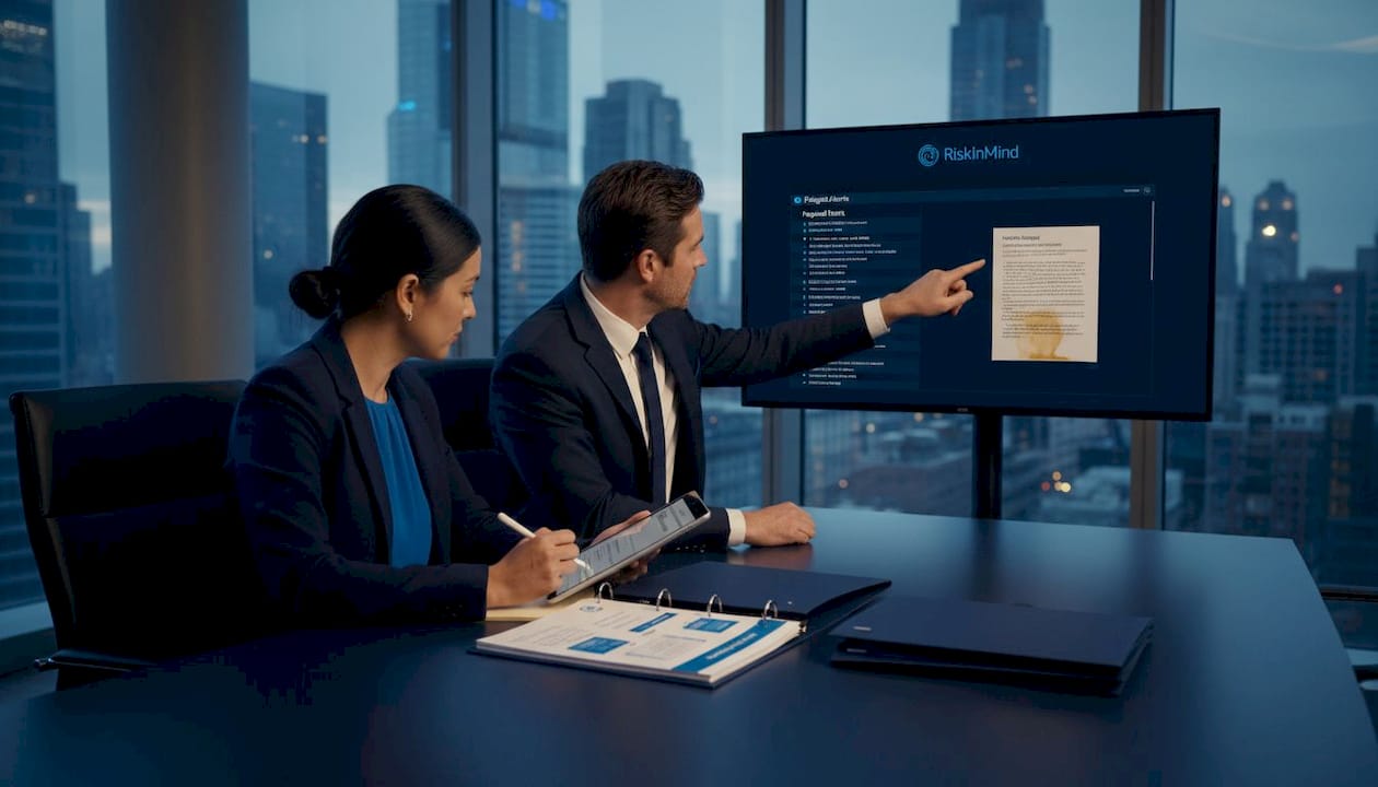 Compliance team addressing risk alert workflow