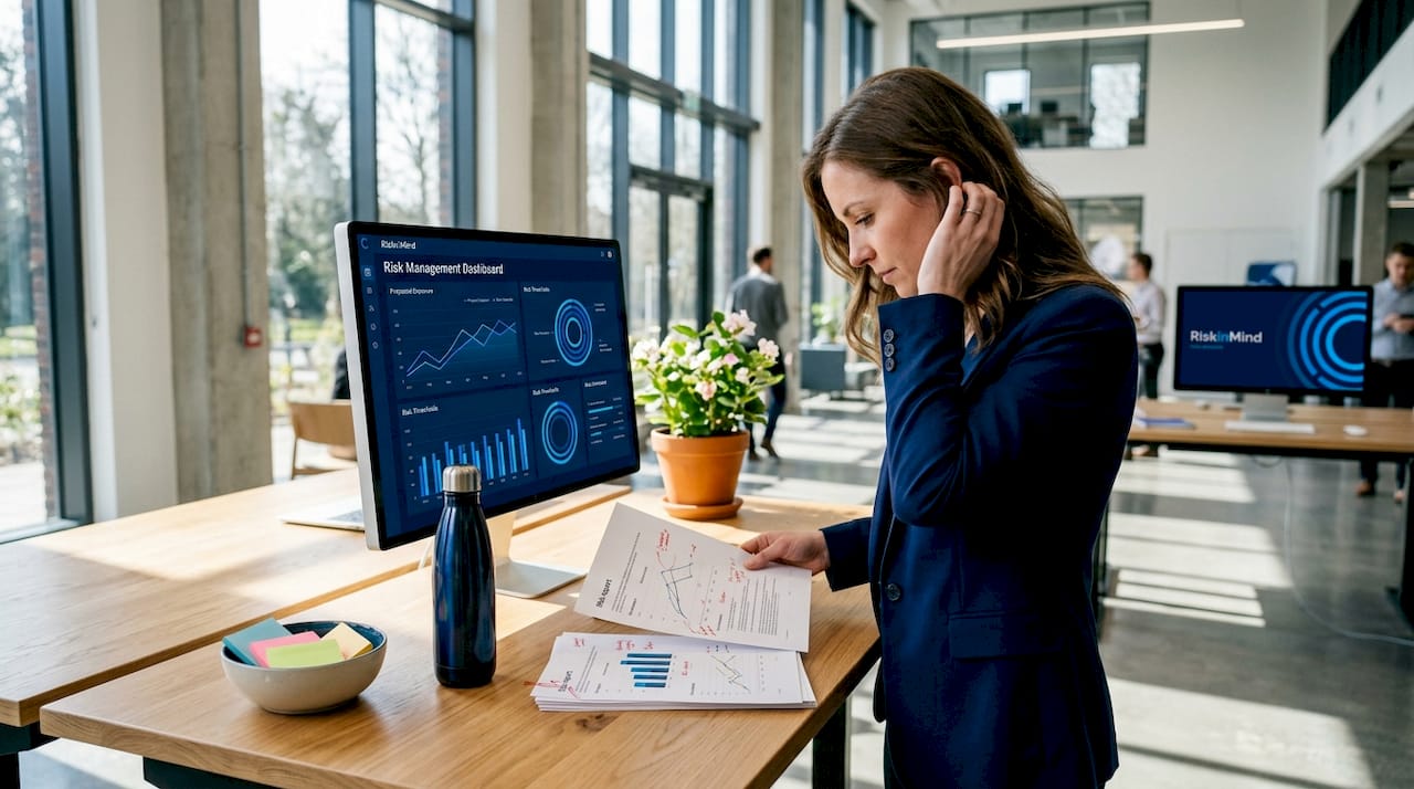 Risk manager cross-referencing printed and digital reports