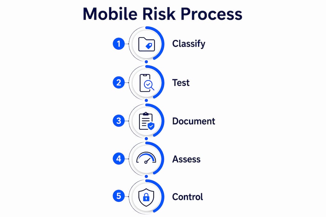 Infographic showing mobile risk management steps