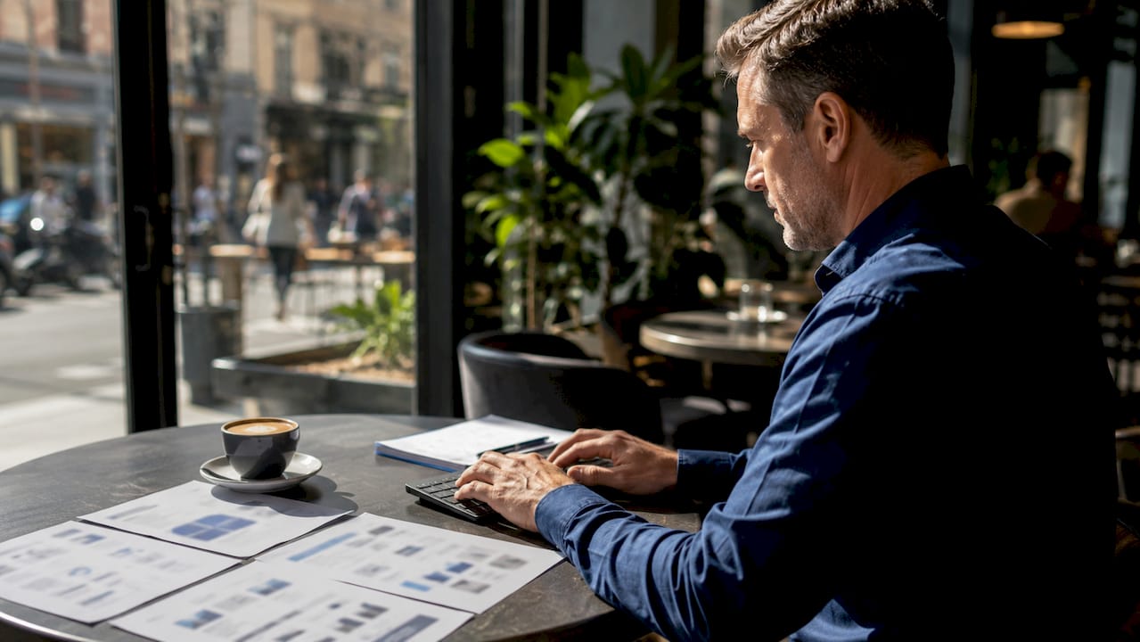 Man reviewing AI tool inventory paperwork
