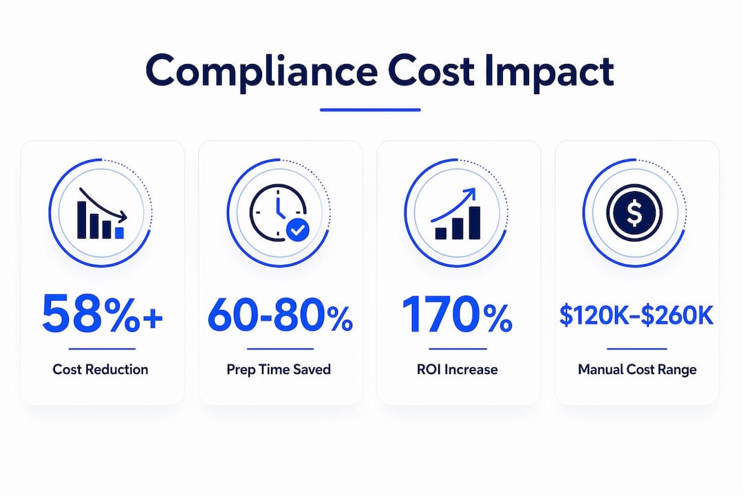 Infographic showing automated compliance cost benefits