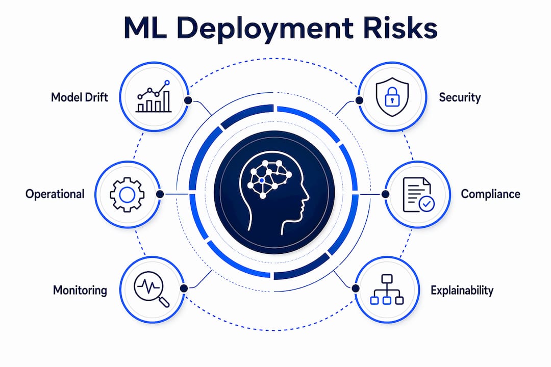 Infographic showing hierarchical ML deployment risk categories