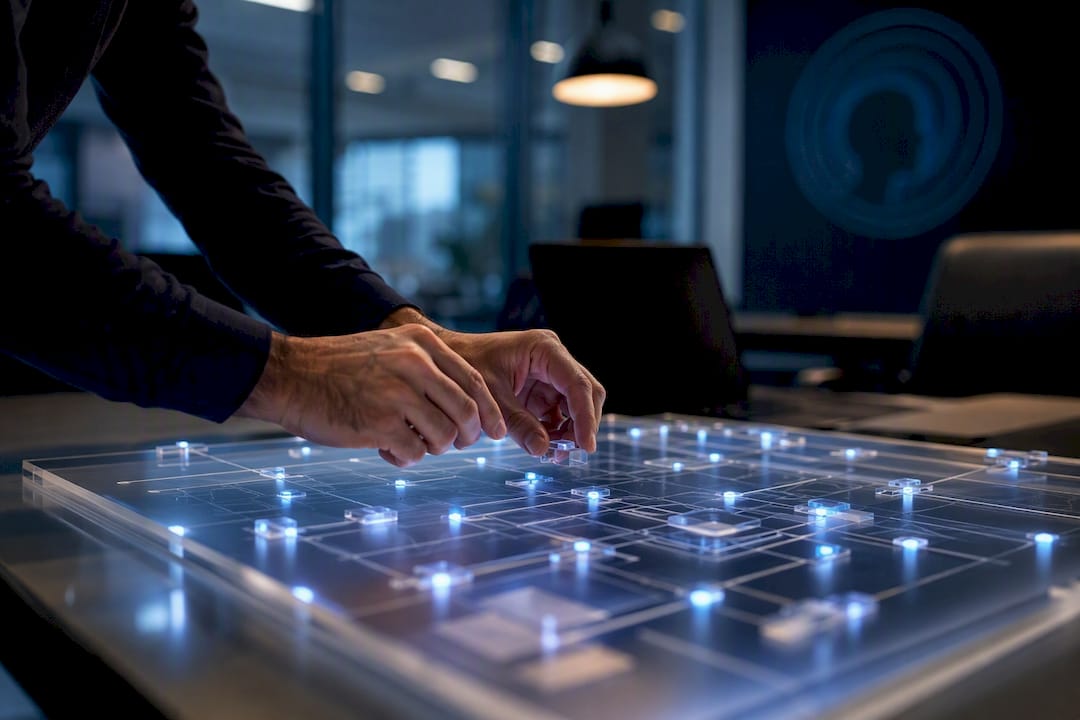 Hands assigning digital policy markers