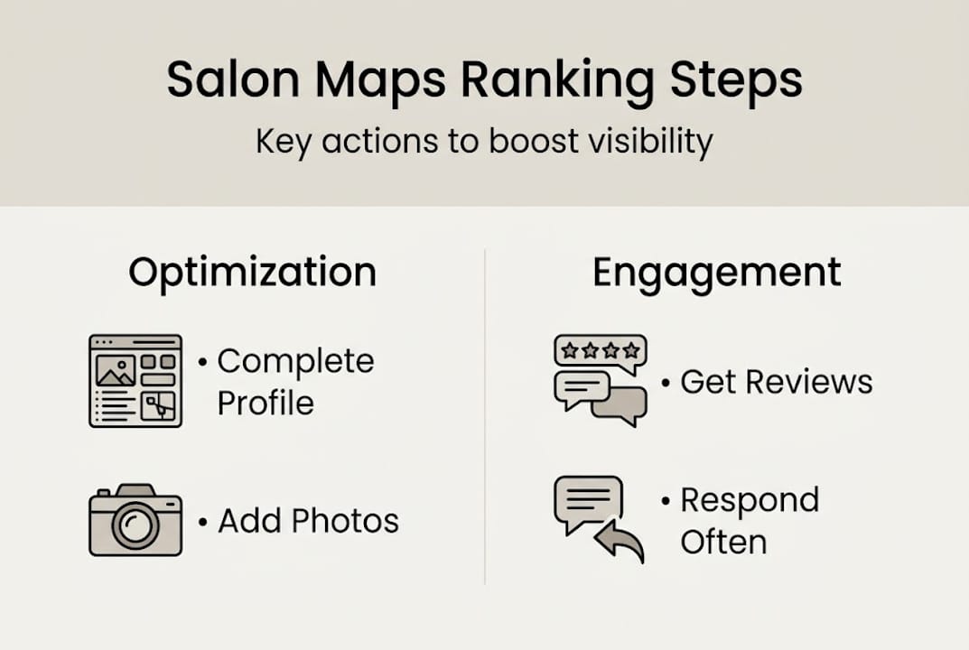 Infographic showing salon ranking steps