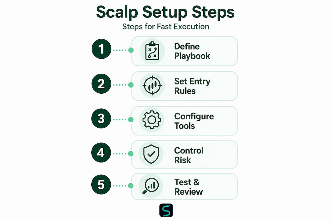 Infographic outlines scalp trading setup steps