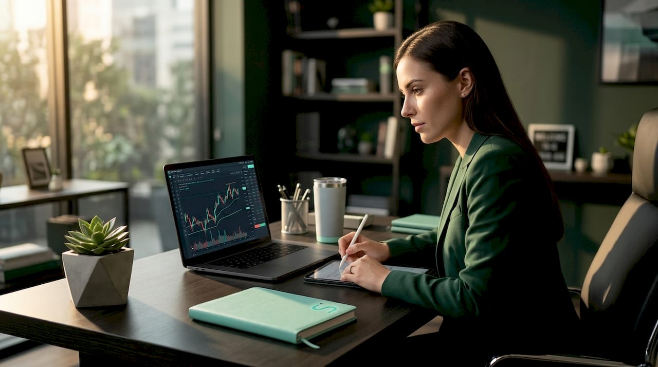 VWAP trading setup in casual workspace