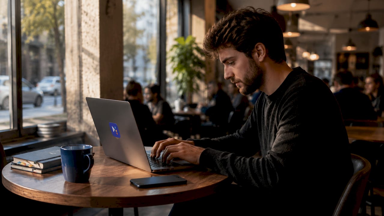 Hands typing laptop for mobile speed optimization