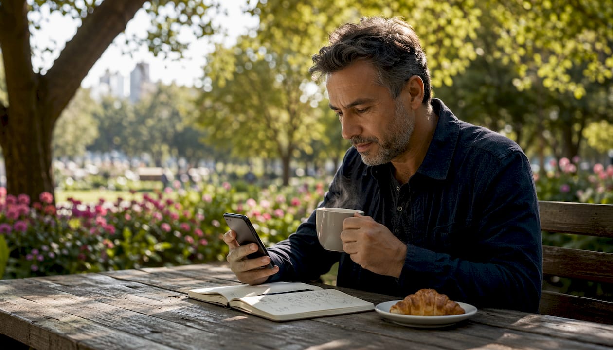 Customer browsing brand trust on smartphone