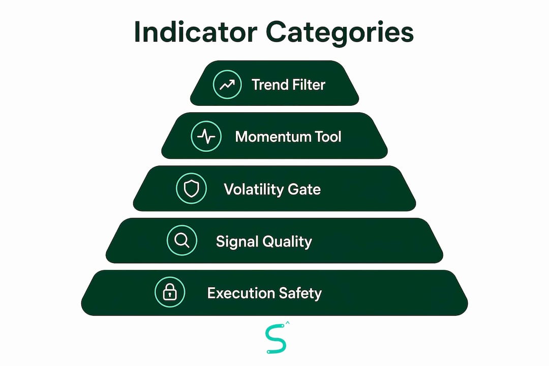 Hierarchy pyramid infographic of indicator categories