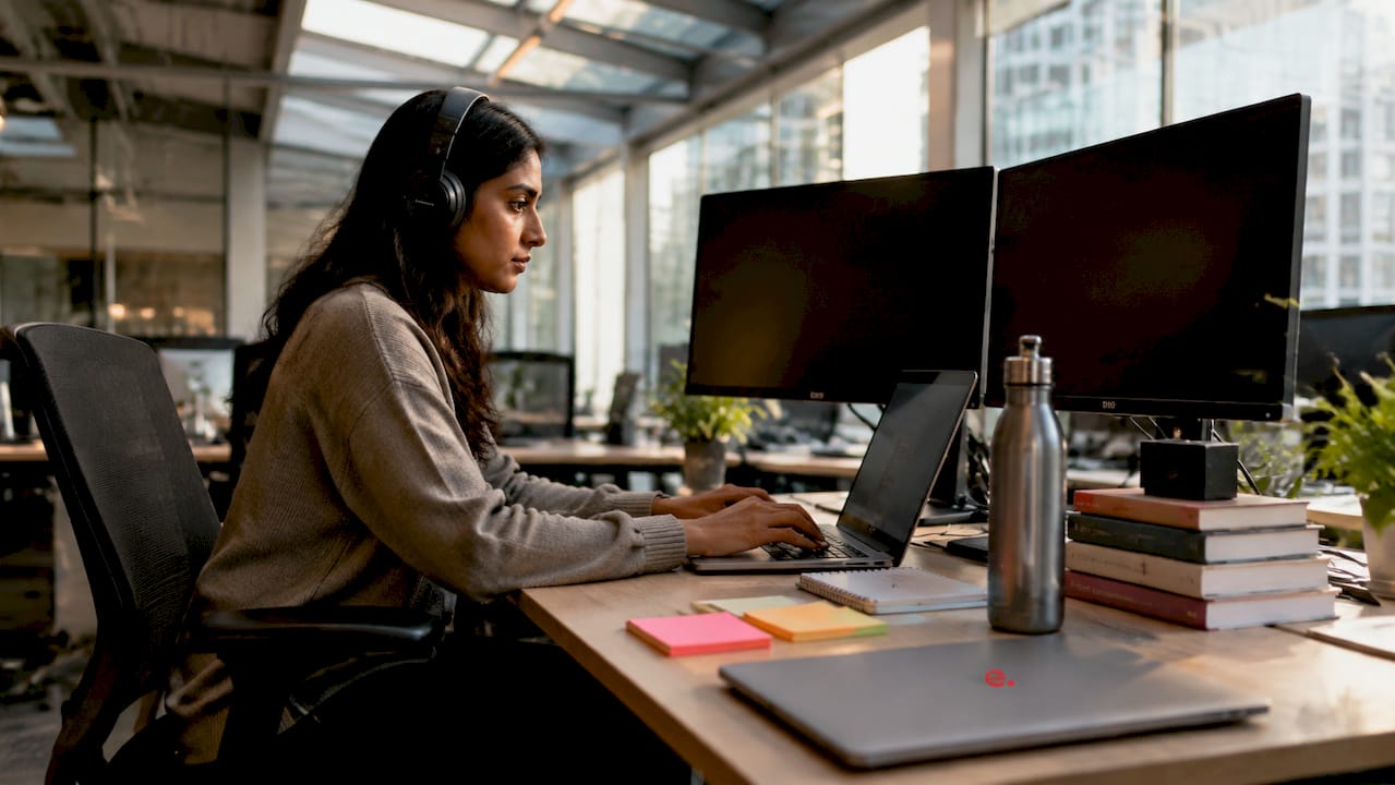 Why India for Software Outsourcing: 2026 Business Guide 2 Indian software engineer coding in office