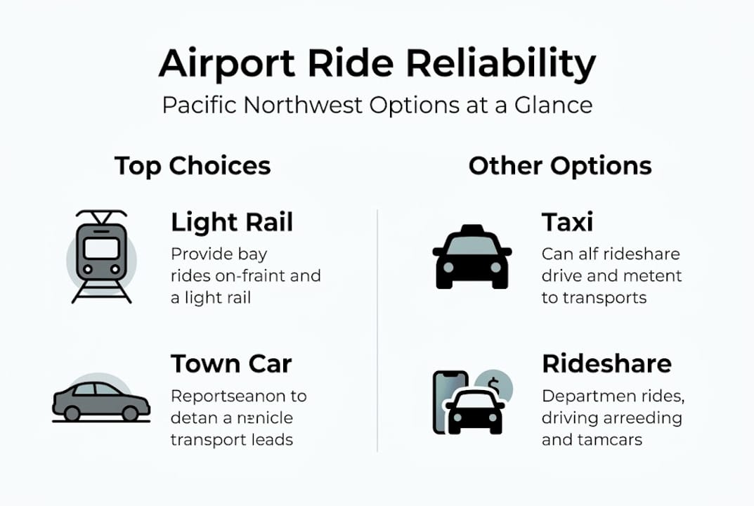 Infographic summarizing top airport ride options