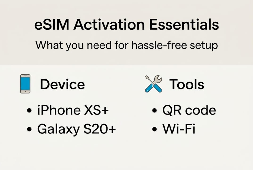 Infographic die de essentie van eSIM-activatie samenvat