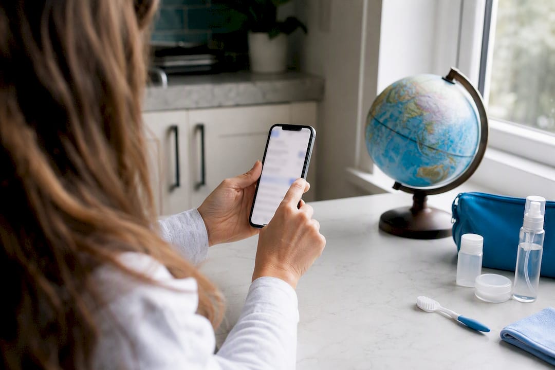 Hands adjusting phone cellular settings at home