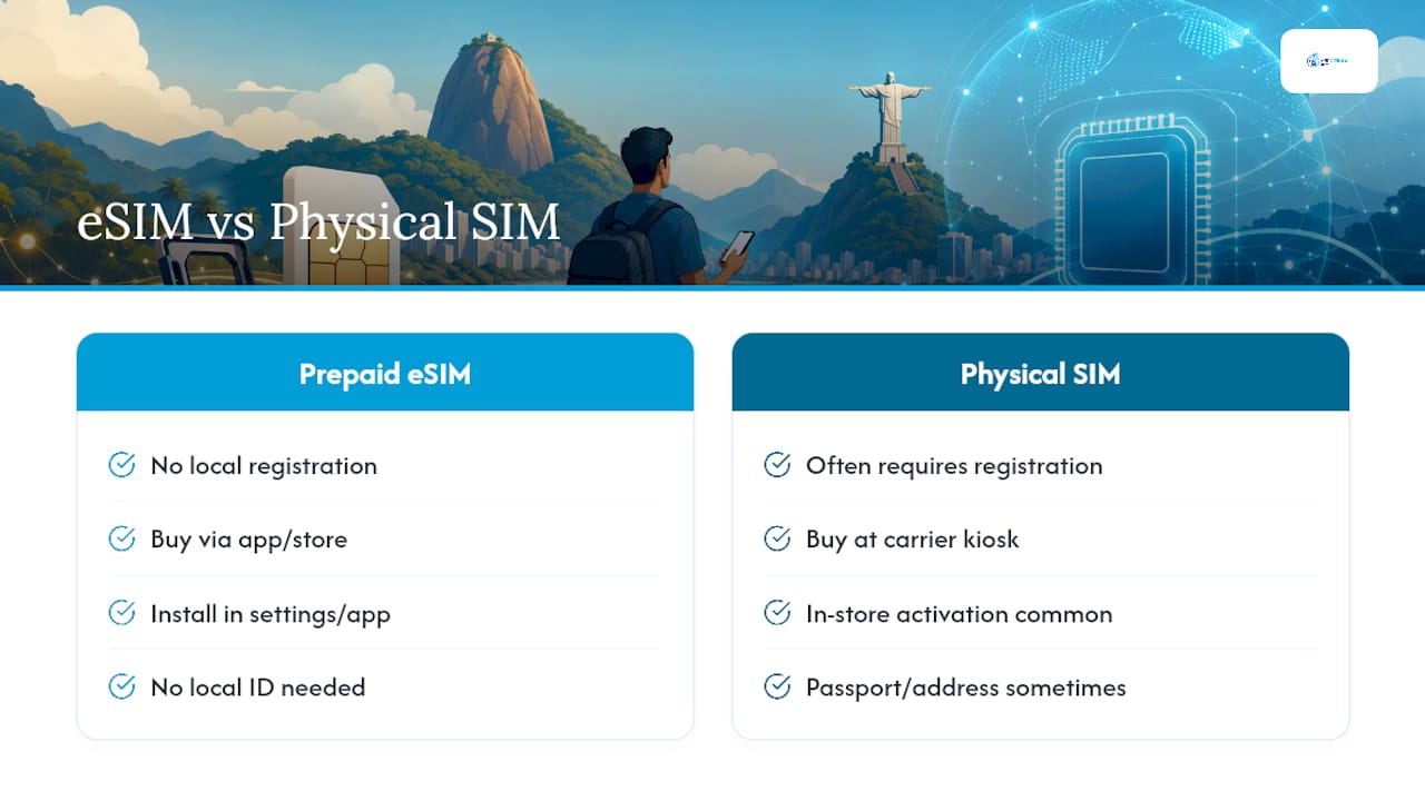 Нужно ли регистрировать eSIM, чтобы пользоваться ею в Бразилии? — обзорная схема