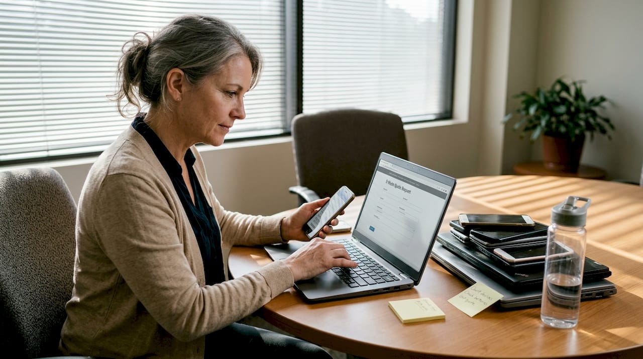 Administrator entering device data for quote