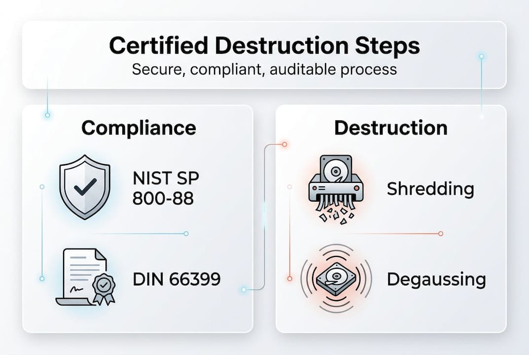 Infographic certified hard drive destruction steps