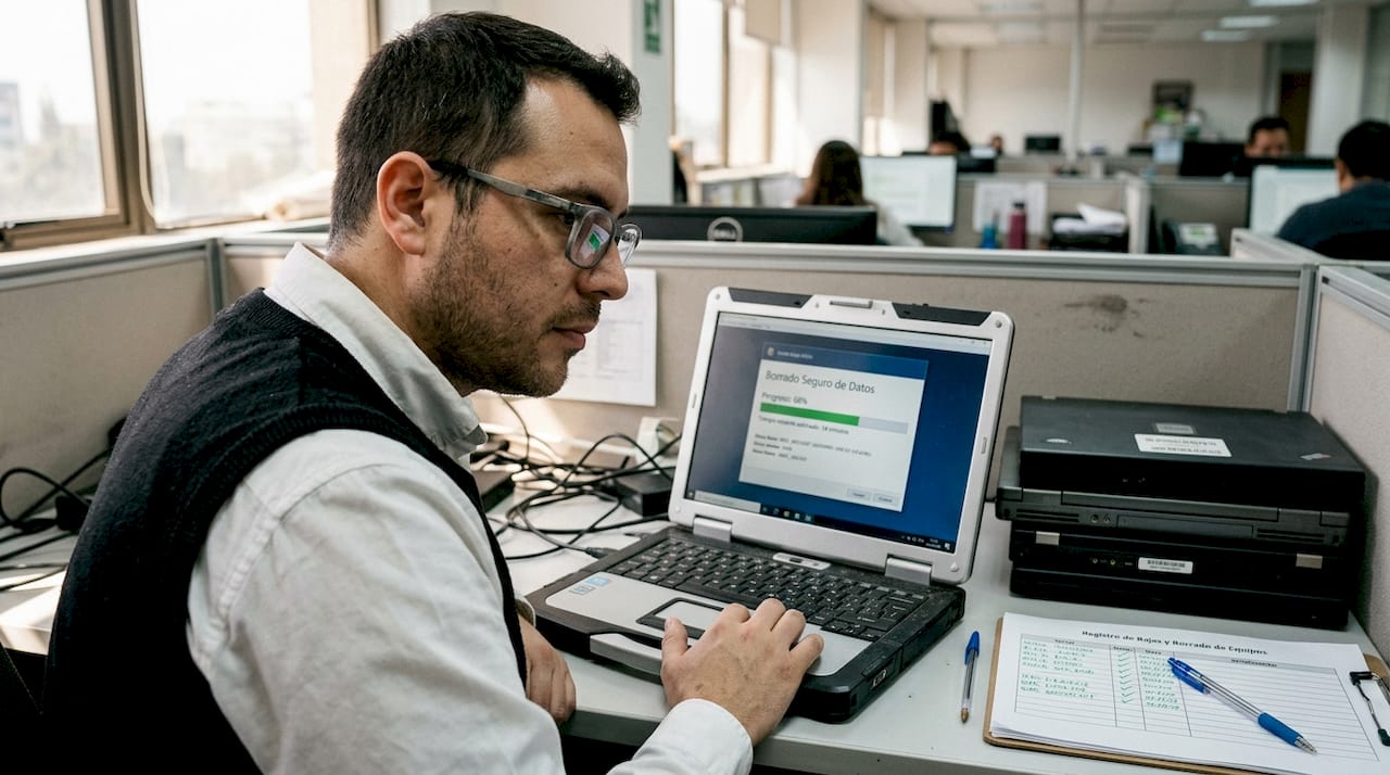 Un empleado realiza un borrado seguro de la información