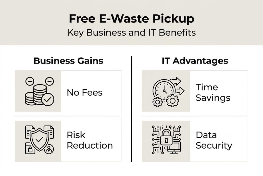 Infographic showing business and IT e-waste pickup benefits