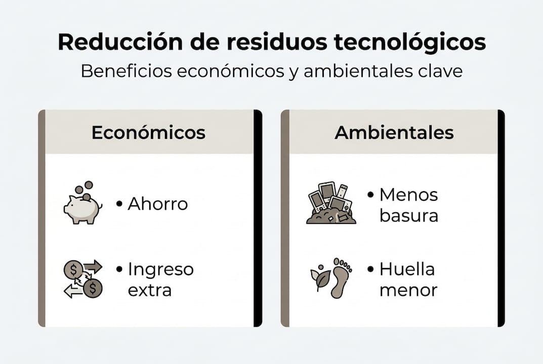 Infografía: Ventajas económicas y medioambientales de la gestión de residuos tecnológicos