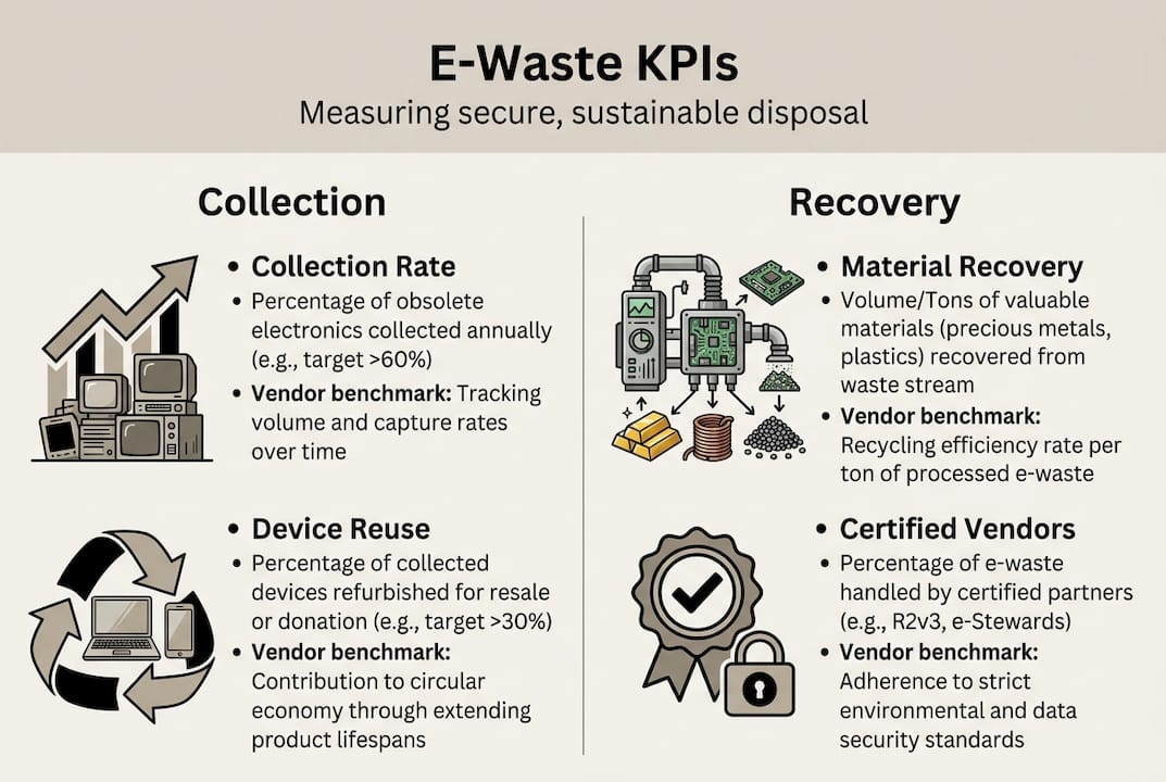 Infographic on e-waste KPIs and benchmarks