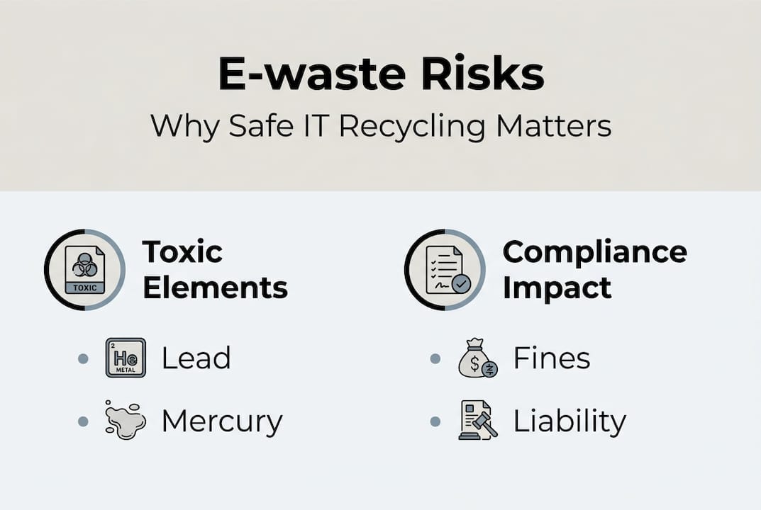 Infographic showing IT e-waste environmental risks