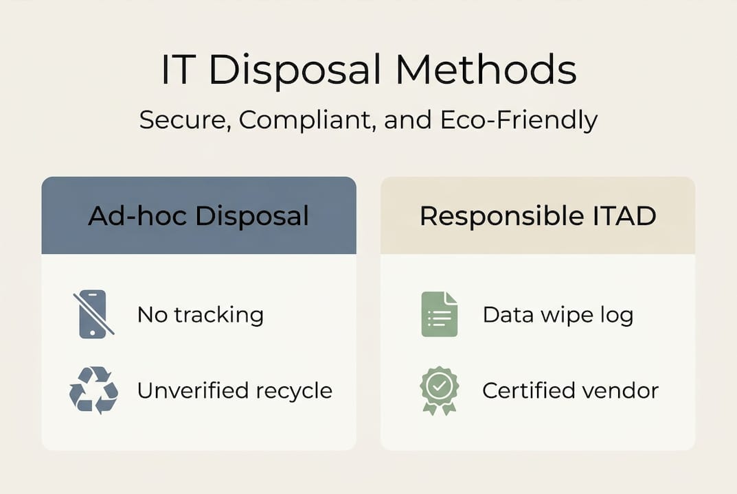 Infographic comparing IT disposal approaches