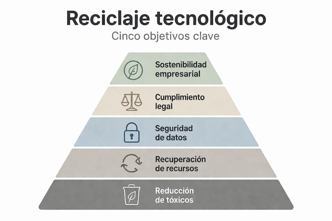 Infografía: principales metas del reciclaje tecnológico