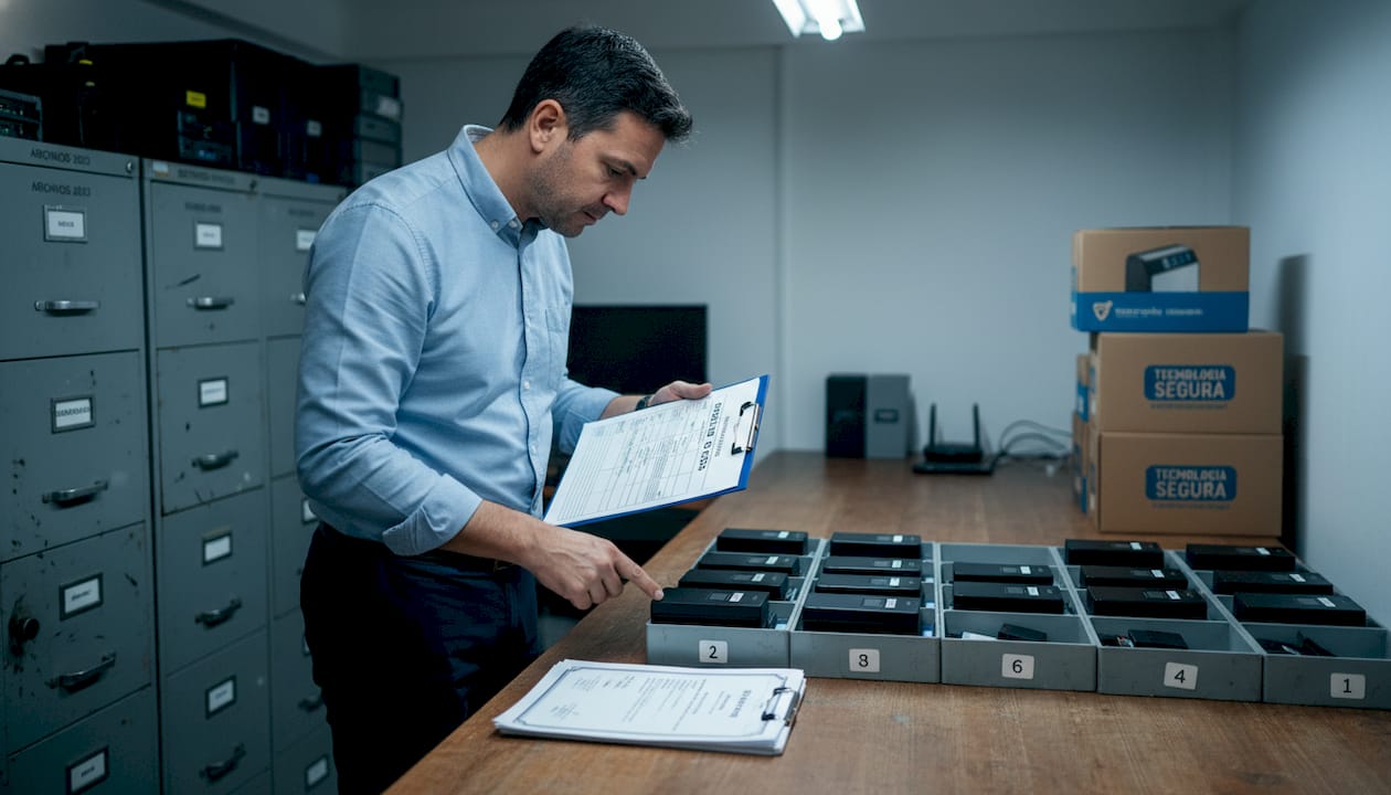 El auditor comprueba la validez de los certificados revisando los números de serie de los dispositivos.