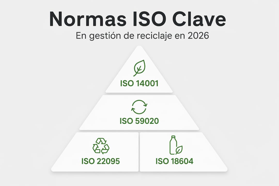 Mapa visual sobre la clasificación de las normas ISO aplicadas al reciclaje