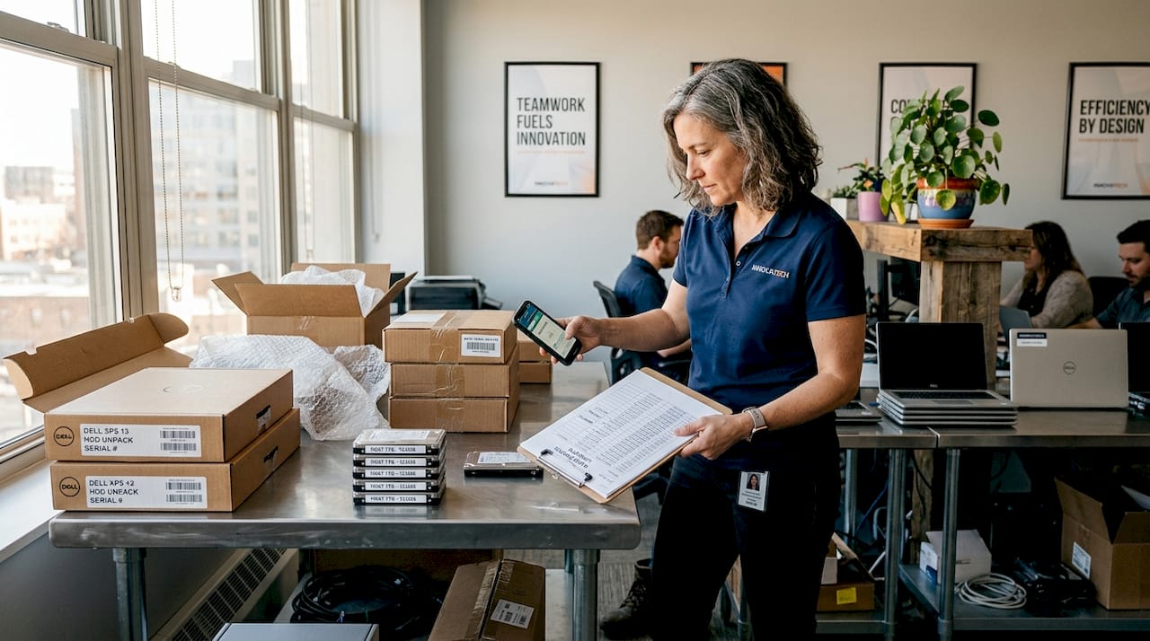 Asset coordinator tracking IT hardware for disposal