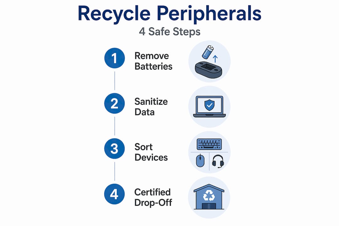 Infographic showing four steps of peripheral recycling