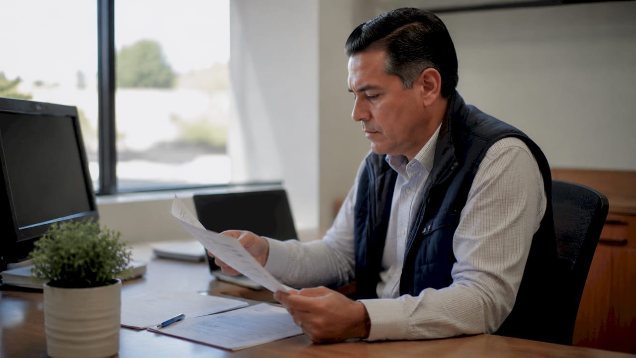 Firma de documentos legales relacionados con equipos médicos