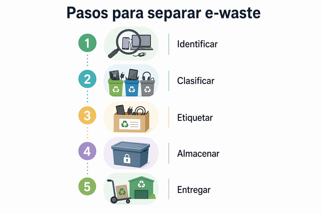 Guía visual para aprender a separar correctamente los residuos electrónicos