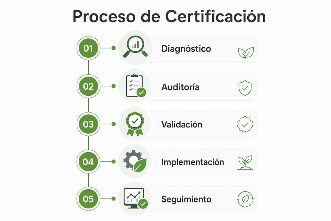 Infografía sobre el proceso para obtener la certificación en logística de reciclaje
