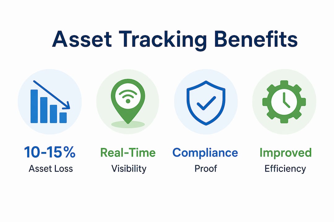 Infographic showing key benefits of asset tracking in recycling