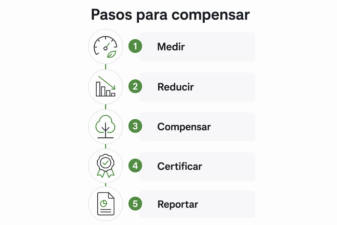 Infografía: guía práctica para reducir y compensar tus emisiones de carbono