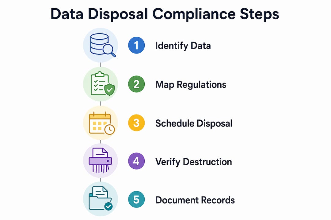 Infographic showing compliance data disposal process steps