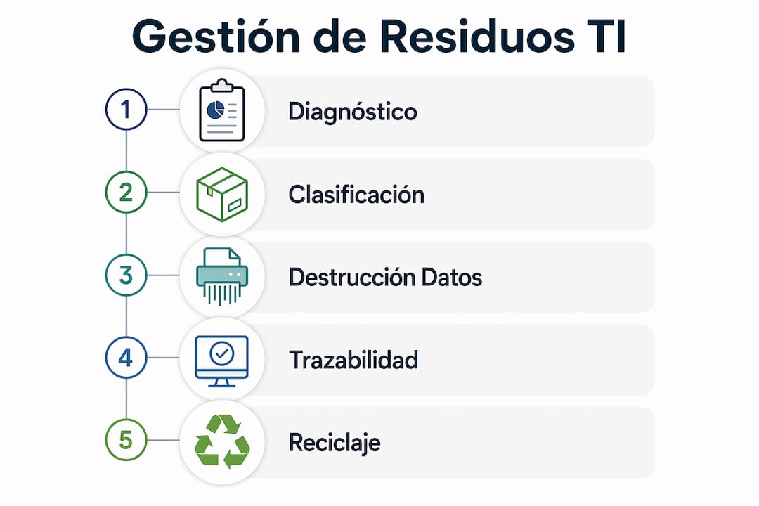 Infografía: guía práctica para el manejo responsable de residuos tecnológicos