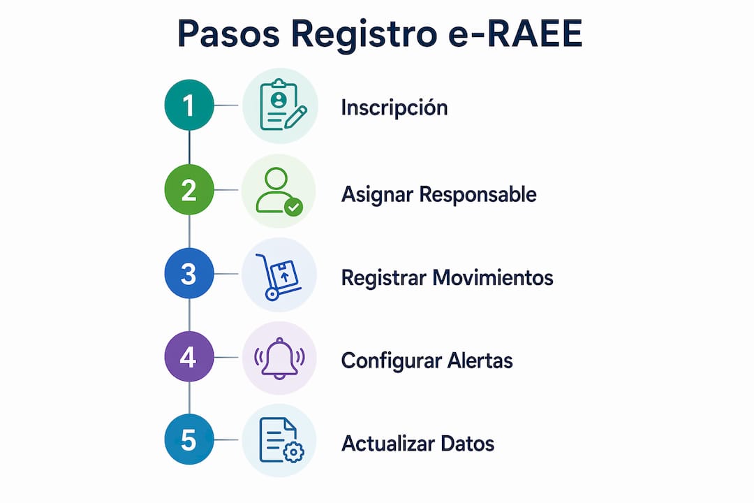 Infografía: guía paso a paso para crear tu cuenta en la plataforma e-RAEE