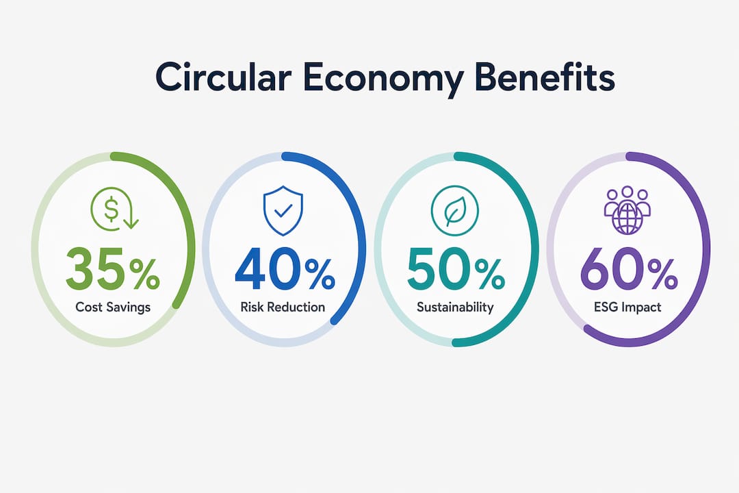 Infographic showing circular economy benefits and stats