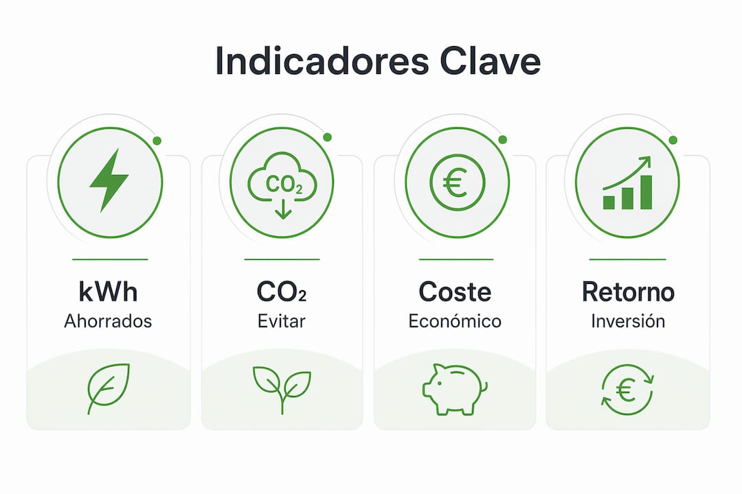 Infografía con los principales indicadores para ahorrar energía