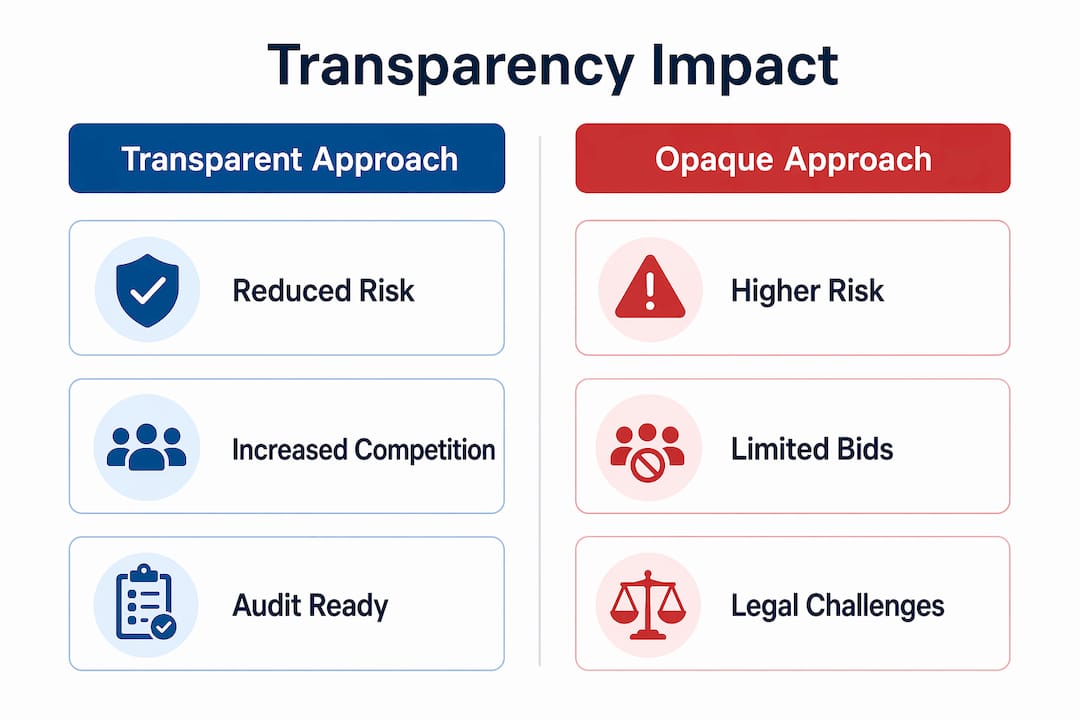 Infographic comparing transparent vs opaque asset disposal approaches