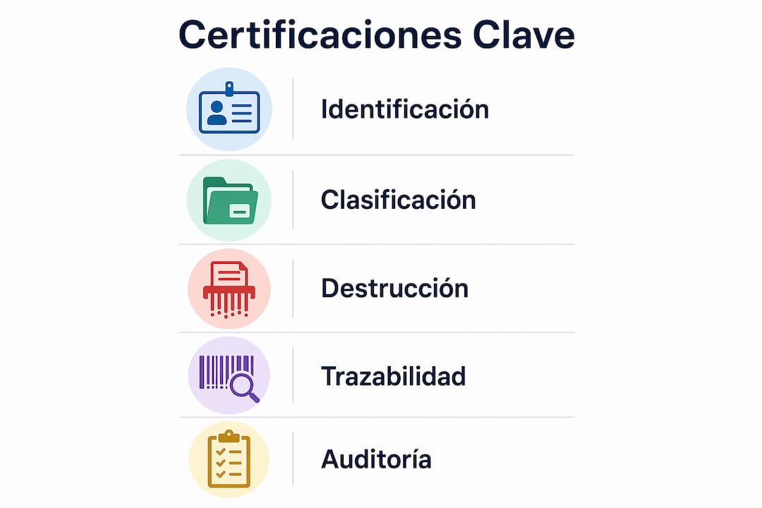 Infografía con las principales certificaciones que debes conocer para el reciclaje de equipos tecnológicos