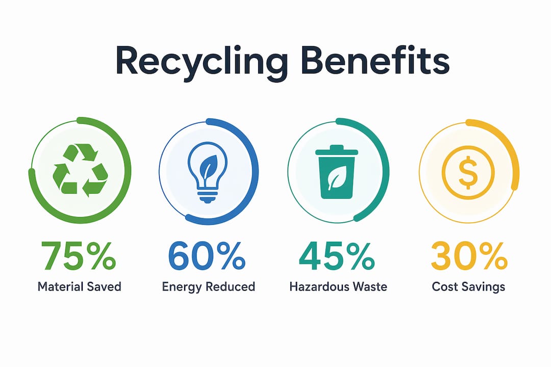 Infographic displaying benefits of device recycling with statistics