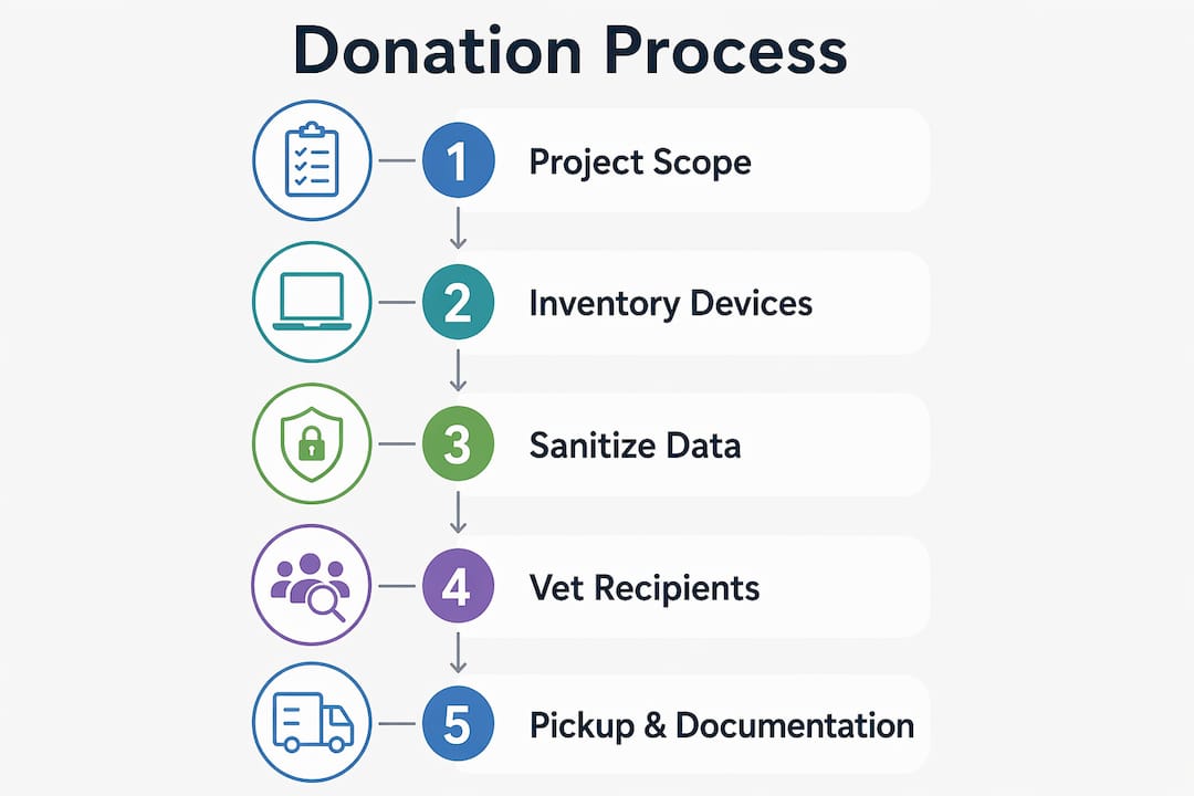 Infographic showing step-by-step secure donation process