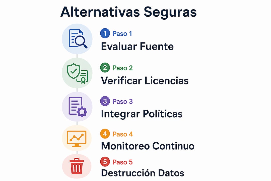 Guía visual con los pasos clave para escoger un software seguro