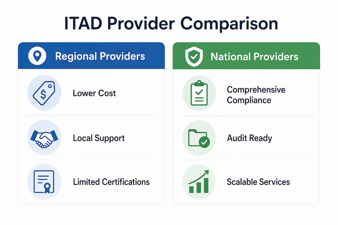 Infographic comparing ITAD provider types and benefits
