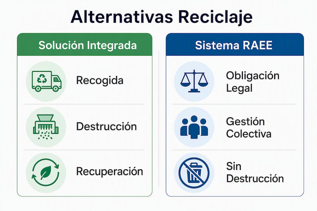 Comparativa visual de opciones para el reciclaje electrónico distintas a carecycler.com