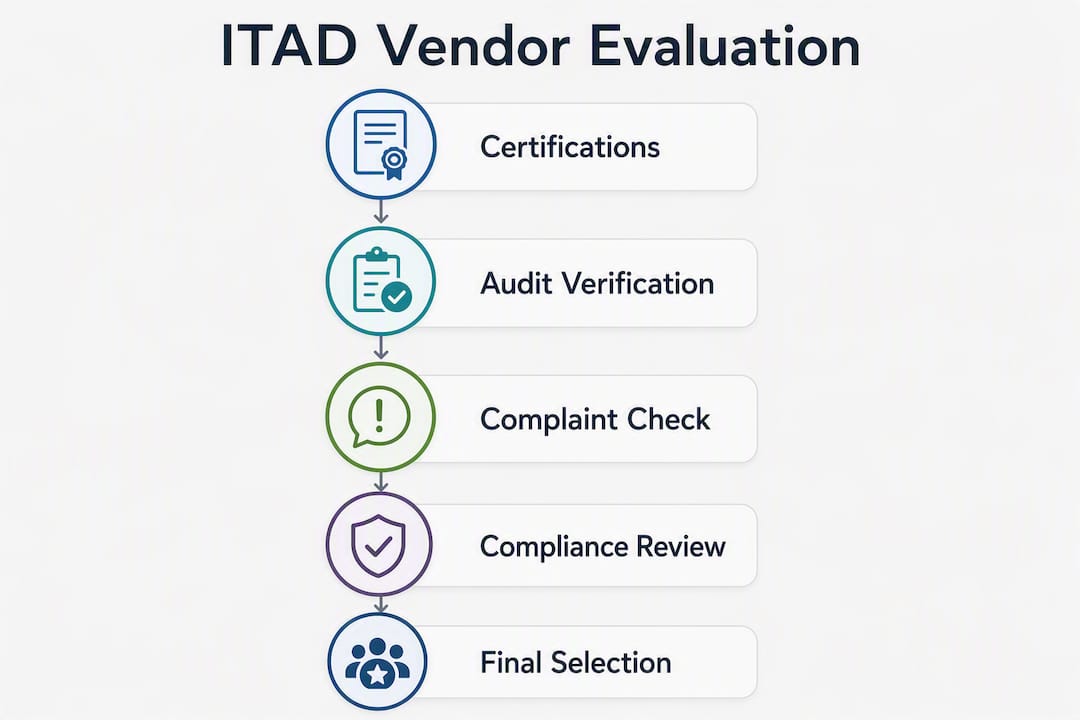 Infographic showing ITAD vendor evaluation steps